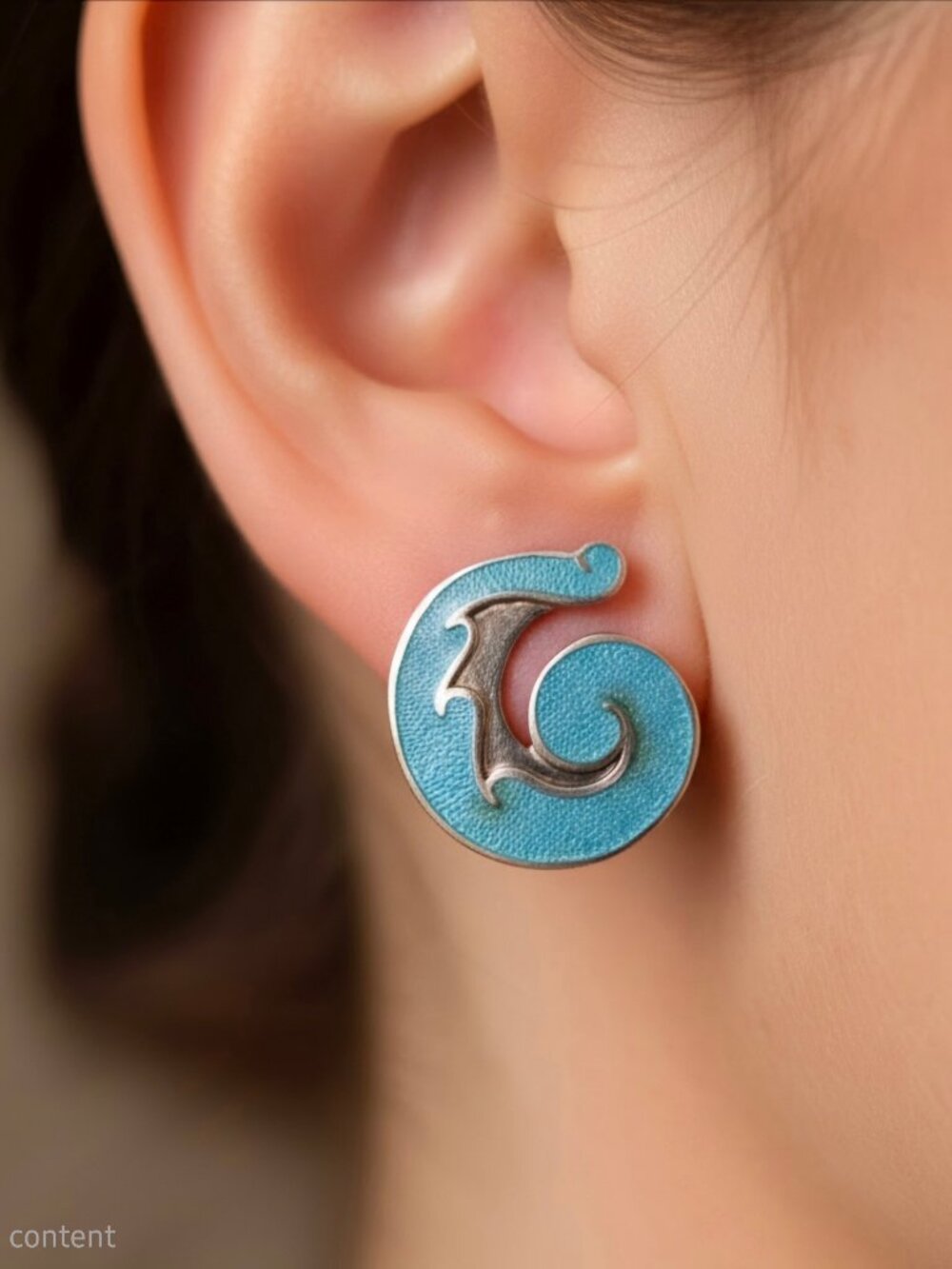 Vintage Margo de Taxco Enamel Swirl Earrings